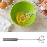 Semi-Automatic Kitchen Tool Stainless Steel Whisk Stirrer Mixing Mixer Egg Beater Foamer Rotate Hand Push Whisk Stiring Tool