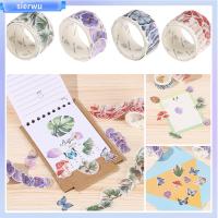 SIERWU 100Pcs/Roll DIY ฉลาก สติ๊กเกอร์ ing เทปกาว ดอกเห็ดผีเสื้อ เทป Washi