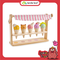 Tender Leaf Toys ของเล่นไม้ ชุดทำอาหาร ของเล่นบทบาทสมมติ ร้านไอศกรีมแสนอร่อย Scoops &amp; Smiles