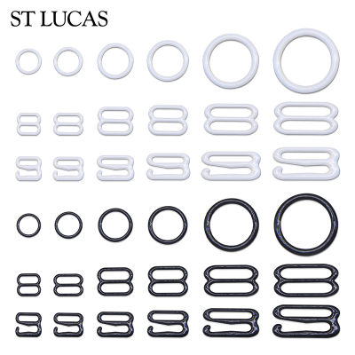 ใหม่ 30 ชิ้น/ล็อตสีขาวสีดำประเภท 0 8 9 Bra แหวนและ Sliders สายรัดปรับหัวเข็มขัดคลิปชุดชั้นในปรับอุปกรณ์เสริม DIY-JieLOE
