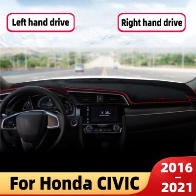 [2023ใหม่] สำหรับ Honda Civic 10th Gen อุปกรณ์เสริมแผงหน้าปัดรถยนต์แผ่นม่านบังแดดพรมกันลื่นแผงหน้าปัดพรมอุปกรณ์ตกแต่ง Civic Trim