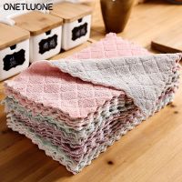 2/5/10Pcs Double-layer Dish Cloth Special Soft Microfiber Kitchen Rag Cleaning Cloth Household Cleaning Wiping Towel Kichen Tool Dish Cloth  Towels