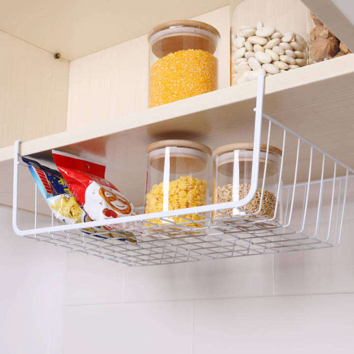 Under Shelf Hanging Basket Mental Wire Storage Organizer Rack Under