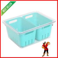 กล่องจัดเก็บในตู้เย็นมีฝา พร้อมตะกร้า 2 ใบ KECHREFRIGERATOR STORAGE BOX WITH LID AND 2 BASKETS KECH **ของแท้100%**