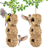 ANQIAN Hand Woven Hanging Parrot Outdoor Home With 3 Holes Garden Decor Hummingbird House Bird Hut