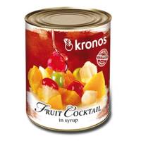 KRONOS ผลไม้รวม FRUIT COCKTAIL 820 g. เนื้อผลไม้แท้รวมมิตรในน้ำเชื่อมบรรจุกระป๋อง