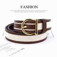 Vintage Leather Belt Womens All-Match Pin Buckle High-Grade Canvas Belt Womens Leather Belt Womens Decorative Cowhide Belt