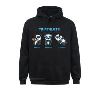 Sudadera con capucha para adultos, prenda deportiva de manga larga con estampado de triatletas, Panda para jugar a comer y dormir, ropa para el Día del Trabajo