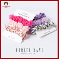 FINGERTIP ART 3pcs อีลาสติก ผ้าชีฟองเส้นด้าย scrunchies ที่มัดผม แฟชั่นสำหรับผู้หญิง เชือกมัดผม แถบคาดศีรษะ อุปกรณ์เสริมผม ยางรัดผม สำหรับผู้หญิง