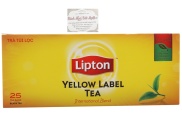 Trà đen túi lọc Lipton nhãn vàng hộp 50g
