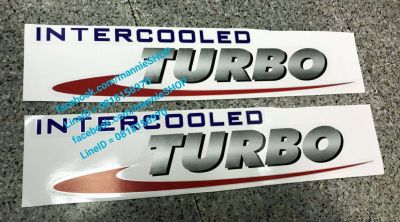 สติ๊กเกอร์แบบดั้งเดิมติดข้างประตูรถ NISSAN คำว่า INTERCOOLED TURBO ติดรถ แต่งรถ นิสสนัน อินเตอร์คูล เทอร์โบ sticker สวย งานดี หายาก