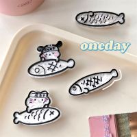 KFWO 2pcs/set Pochacco ปิ่นปักผมรูปปลา สุนัขและสุนัข แมวแมวแมว คลิปปากเป็ดการ์ตูน สร้างสรรค์และสร้างสรรค์ สไตล์เกาหลีแบบ คลิปผมสัตว์ หญิง/เด็ก