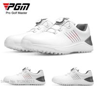 PGM Men Ultra-light Casual Sneakers Super Waterproof Golf Footwear Quick Lacing Sports Shoes for Male Anti-skid Spikes Trainers