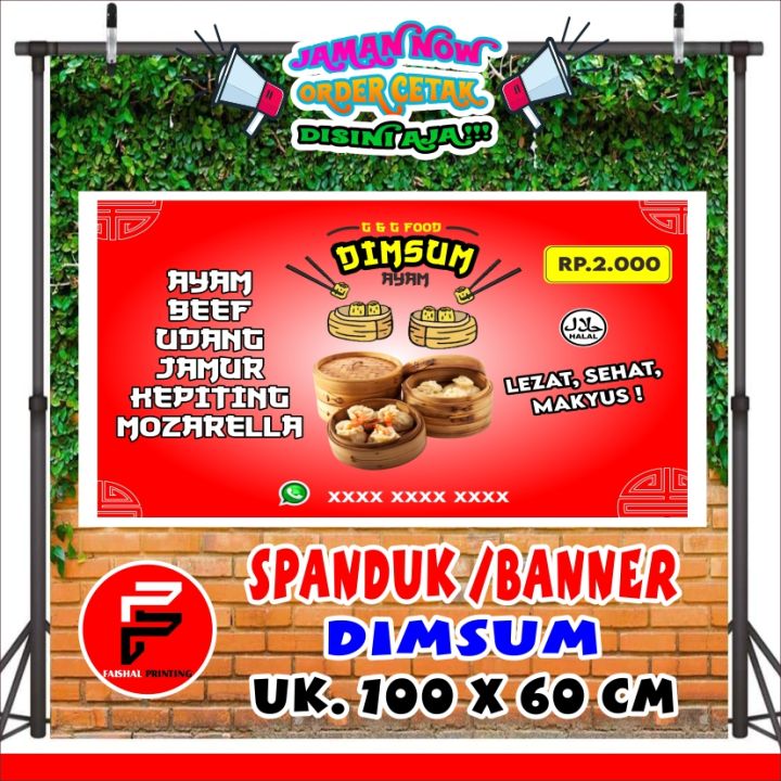 Banner Dimsum Spanduk Dimsum Banner Ukuran 100 X 60 Cm Lazada