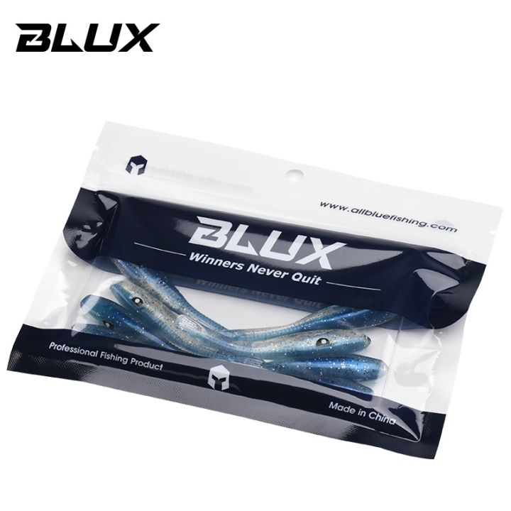 hot-blux-eel-80mm-8pcs-bag-soft-fishing-seabass-artificial-bait-silicone-worm-shad-needfish-saltwater-bass-tackle