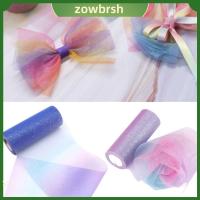 ZOWBRSH 10หลา ผ้างานฝีมือ กากเพชรสีรุ้ง สีไล่ระดับสี ม้วน Tutu Tulle นุ่มนุ่มๆ กระโปรง Tutu ผ้าออร์แกนซ่า ดีไอวาย