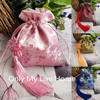 Large Chinese knot Decorative Jewelry Gift Bags Silk Brocade Pouch Drawstring Packaging Suede Lined Necklace celet Storage