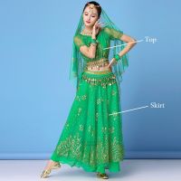 Bollywood Dress Costume Women Indian Dance Set Belly Dance Sari Clothing Belly Dance Performance Clothes Chiffon Dance Set New