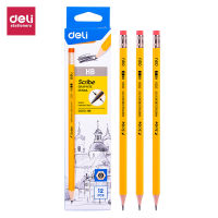 Deli ดินสอHB ดินสอ2B ดินสอยางลบ 1กล่อง 12แท่ง ดินสอดำ ดินสอไม้ อุปกรณ์เครื่องเขียน Pencils รวมยางลบสิ่งแวดล้อม