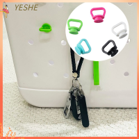 YESHE 5Pcs พลาสติกทำจากพลาสติก ที่แขวนพวงกุญแจ อุปกรณ์จัดระเบียบแบบพกพา สีดำสีดำ ที่แขวนพู่ ขนาดเล็ก-ขนาด สีเขียวอ่อน อุปกรณ์เสริมพวงกุญแจ สำหรับ กระเป๋า bogg/กระเป๋าชายหาดถุง กระเป๋า bogg