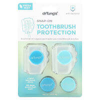 Dr Tungs Snap on Toothbrush Protection Cover ที่เก็บแปรงสีฟันพร้อมปกป้องให้ใช้งานได้นานขึ้น ผลิตจากพลาสติกแบบสามารถย่อยสลายได้ (คละสี)