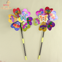 PCWFKEF 1PC COLORFUL เลื่อมกังหันลมการ์ตูนสัตว์3D pinwheel Home Garden Decoration WIND SPINNER whirligig YARD Decor ของเล่นเด็กกลางแจ้ง