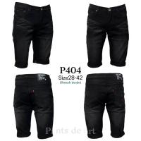 PANTS DE ART กางเกงขาสั้นยีนส์ ผ้ายืด สีดำฟอกหนวด ผ้านิ่มใส่สบาย เรียบๆ SIZE28-42 เป้าซิป