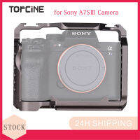 Topcine กรง A7S3ใช้ได้กับกล้อง Sony A7S,อะลูมินัมอัลลอยกล้อง Sony A7S3แท่นขุดเจาะแบบเต็มกรงพร้อมฐานวางรองเท้าเย็นสำหรับไมโครโฟนและไฟ