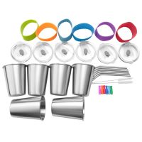 Reusable Travel Mug Coffee Cups with Lids and Straws, 12 OZ Stainless Steel Personalized Cups for Kids Drinks