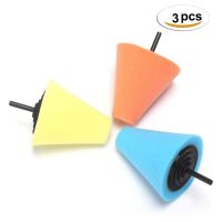 3 Pcs 80mm M10 Cone Sponge Pads Polishing Wheel Buffing Car Beauty Waxing Car Polishing Pad Set Polisher Buffer Waxing Tool Kit