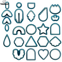 Studyset IN stock 24pcs Earrings Cutters Set Botanical Geometrical Shape Polymer Clay Molds For Jewelry Earrings Making