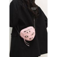 LASGO niche design high-end mini love lipstick small bag girl sweet cool hot girl chain messenger bag 【QYUE】