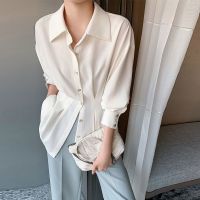 COD dhdfxcz 2021 Korean womens solid color Chiffon blouse loose sleeves