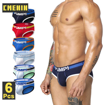 CMENIN PUMP 6Pcs แฟชั่นผ้าฝ้ายระบายอากาศเซ็กซี่ชายชุดชั้นในกางเกงในชายกางเกงชั้นในกางเกงชั้นในจ็อกสแตรปกางเกงผู้ชาย Calzoncillos H69