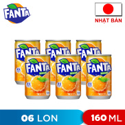 LỐC 6 LON NƯỚC NGỌT VỊ CAM FANTA NHẬT BẢN 160ML