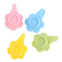 100Pcs Food Grade Silicone Stoppers Mason Jars Lids Straw Hole Plugs DIY Flower Shaped Decor Caps Plug Anti Spilling Seal Parts