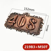 Three digits ABS Plastic Imitation Metal Bronze House Number Custom Sign Door Number Sticker For Hotel Apartment Door Plate