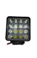 ไฟสปอร์ตไลท์ LED 4 นิ้ว รูปทรงเหลี่ยม 16 เม็ด 12V / 24V (27W) แสงสีขาว ติดรถยนต์