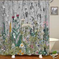 【Bathroom sale】 ColorfulleafBathroom ม่านอาบน้ำ FrabicPolyester ความคิดสร้างสรรค์ศิลปะ WoodCurtains กับตะขอ