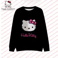 เสื้อฮู้ด Hello Kitty พิมพ์ลายเสื้อฮู้ดแขนยาวลำลองสำหรับผู้หญิงเสื้อกันหนาวแฟชั่นแนวสตรีทเสื้อแขนยาวลำลองทรงหลวม2023ฤดูใบไม้ร่วง