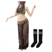 1 Pair Old School Sports Tube Sock &amp; 1 Set WomenS Wear Dance Belly Dance Costumes Withe Veils