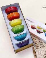 LE CREUSET ฝรั่งเศสสโตนแวร์พอร์ซเลนชามก๋วยเตี๋ยวเดียวที่เรียบง่ายหลายสีครัวเรือนชามข้าวชามซุปบนโต๊ะอาหาร10เซนติเมตร12เซนติเมตร15เซนติเมตร20เซนติเมตร