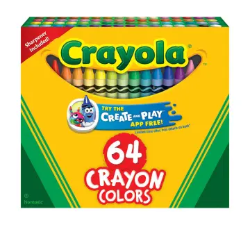 Crayola Crayons 52-0064 Crayons Assorted Colors 64 Count Built-In Sharpener  NEW