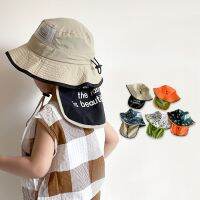 Quick-drying Summer Kids Sun Hat with Flap Little Boys Neck Sun Protection Dinosaur Camouflage Bucket Fisherman Hat 1-5 Y Panama