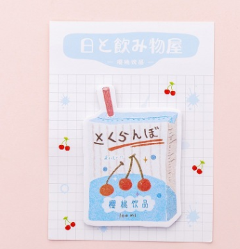 1 Pcs Cute Kawaii Sticky Note Drink Shapes Japanese Style Office Supply 1 Pcs Simple Paper Bookmark