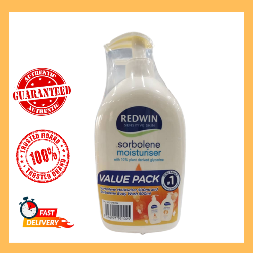 REDWIN SENSITIVE SKIN VALUE PACK SORBOLENE MOISTURISER 500ml