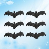 【CC】 6 Pcs Tricky Fake Bat Outdoor Ornaments Goblincore Room Out Door