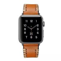 Gelang Kulit Jahitan Tangan Modis untuk Tali Jam Tangan Apple 38Mm 40Mm 41Mm 42Mm 44Mm 45Mm Seri Jam Tangan 3 4 5 6 7 8 SE Ultra