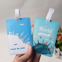 【DT】 hot  "Around The World" Travel Accessories Luggage Tag PU Suitcase ID Addres Holder Baggage Boarding Tag Portable Label Wedding Gift