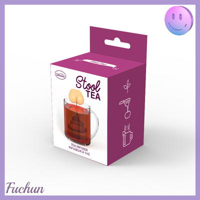 Fuchun เครื่องพ่นกระจายถุงใส่ชาสมุนไพรรูปอึสุดสร้างสรรค์สำหรับตาข่ายชงชาซิลิโคนใช้ซ้ำได้